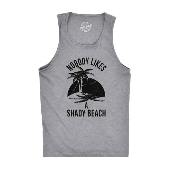 Mens Shady Beach Funny Cool Tees Sleeveless Gym Workout Novelty Fitness Tanktop