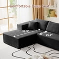 thumbnail image 6 of Vinform 103.54 Inch Velvet Sectional Sofa, Modern L-Shaped Modular Sofa with High-Density Foam (Includes Chaise Lounge and Throw Pillows), Upholstered Cloud Sofa for Living Rooms(Black/Right Side), 6 of 7