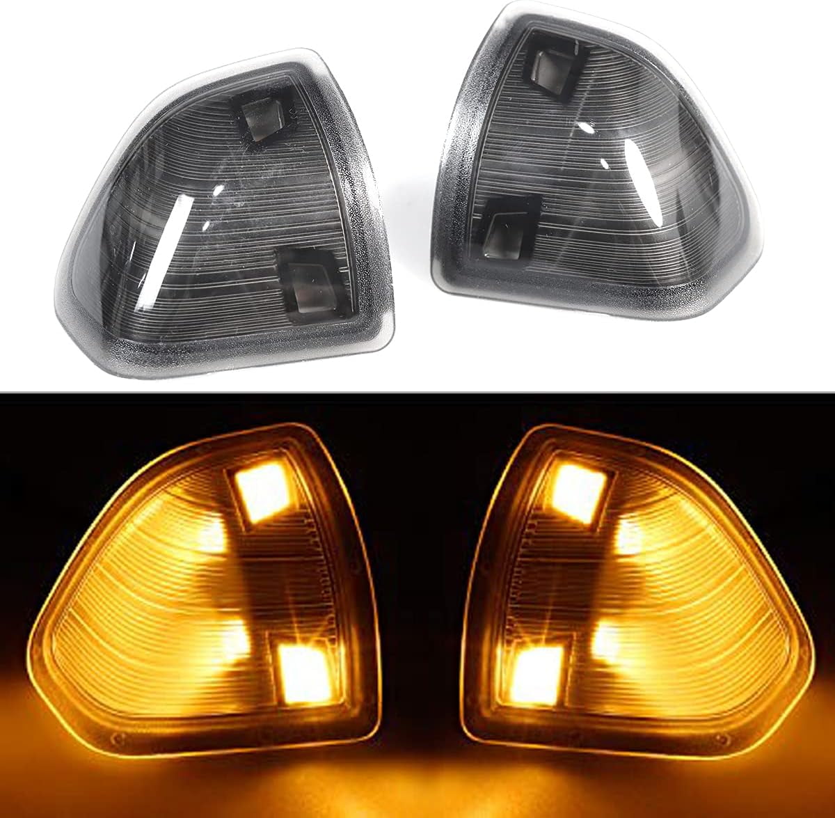 LED Side Mirror Turn Signal Lights For Dodge Ram Trucks 1500-5500 (2010-2018) - Amber Blinker Replacement Lamps