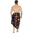 thumbnail image 3 of LA LEELA Men's Pareo Halloween Costumes Theme Party Swim Trunks Swimwear Cover Up Beach Wrap form Men Summer Sarong One Size Halloween Clip Art, Scary Black, 3 of 5