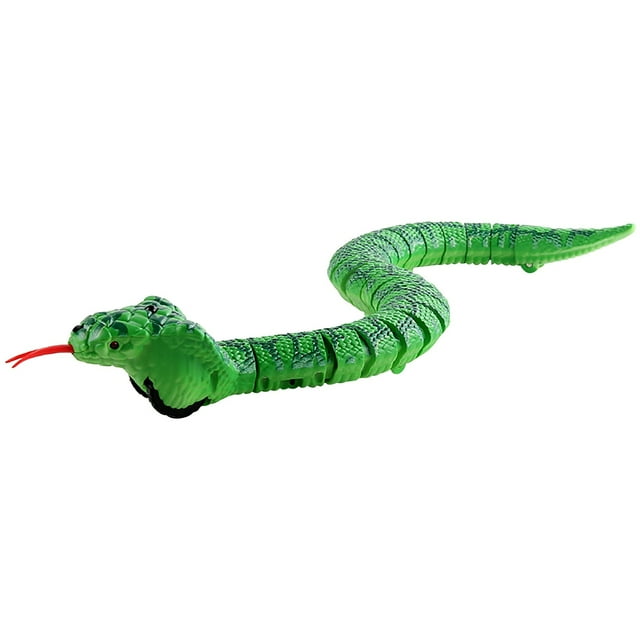 Green Remote Control Snake Toy 15.4 Inch Plastic Robotic Rattlesnake With Sound Moving Reptile Prank Gift For Halloween Christmas Party Green