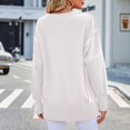 thumbnail image 4 of Defitshape Women's Sweatshirt Long Sleeve Pullover Fall Hoodless Fashion Thick Workout Crewneck Winter Pullover Top White Small, 4 of 4