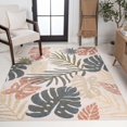 thumbnail image 4 of JONATHAN Y Tropical Leaf Indoor Outdoor Area Rug 5x8 Cream/Multi, Monstera High-Low for Backyard, Patio, Porch, Easy-Cleaning, High Traffic, Pet-Friendly, Non-Shedding (AMC113D-5), 4 of 9
