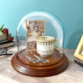 thumbnail image 2 of Plymor 5.5" x 5.5" Glass Display Dome Cloche (Walnut Veneer Base), 2 of 2