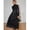 Black, variant on Womens Black Turtleneck Ribbed Long Sleeve Dress with Floral Mesh Skirt