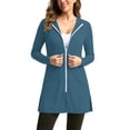 thumbnail image 4 of SuTry Sun Protection Jacket for Women UV Cover Up Full Zip Hooded with Side Pockets Split Hem Lightweight Breathable Beach Pool Vacation Jacket, 4 of 5