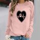 thumbnail image 1 of ICHUANYI Clearance Women's Round Neck Top Casual Fashion, Personalized Printing Loose Fitting, Slimming Long Sleeves(Pink, M) ICHUANYI WER2023081512257, 1 of 4