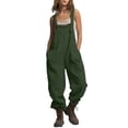 thumbnail image 2 of Favoffer Women's Sleeveless Tank Jumpsuit Solid Color Side Pocket Casual Utility Romper Lightweight Summer One Piece Outfit for Sports Daily Outdoor, 2 of 6