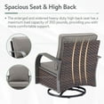 thumbnail image 4 of PARKWELL 5 Pieces 4-Seat Outdoor Conversation Set with 30" Fire Pit Table and Deep Seat Swivel Gliders,Brown Wicker and Gray Cushions, 4 of 12
