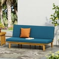 thumbnail image 2 of GDF Studio Riebe Outdoor Acacia Wood Convertible Daybed with Cushion, Teak and Dark Teal, 2 of 7