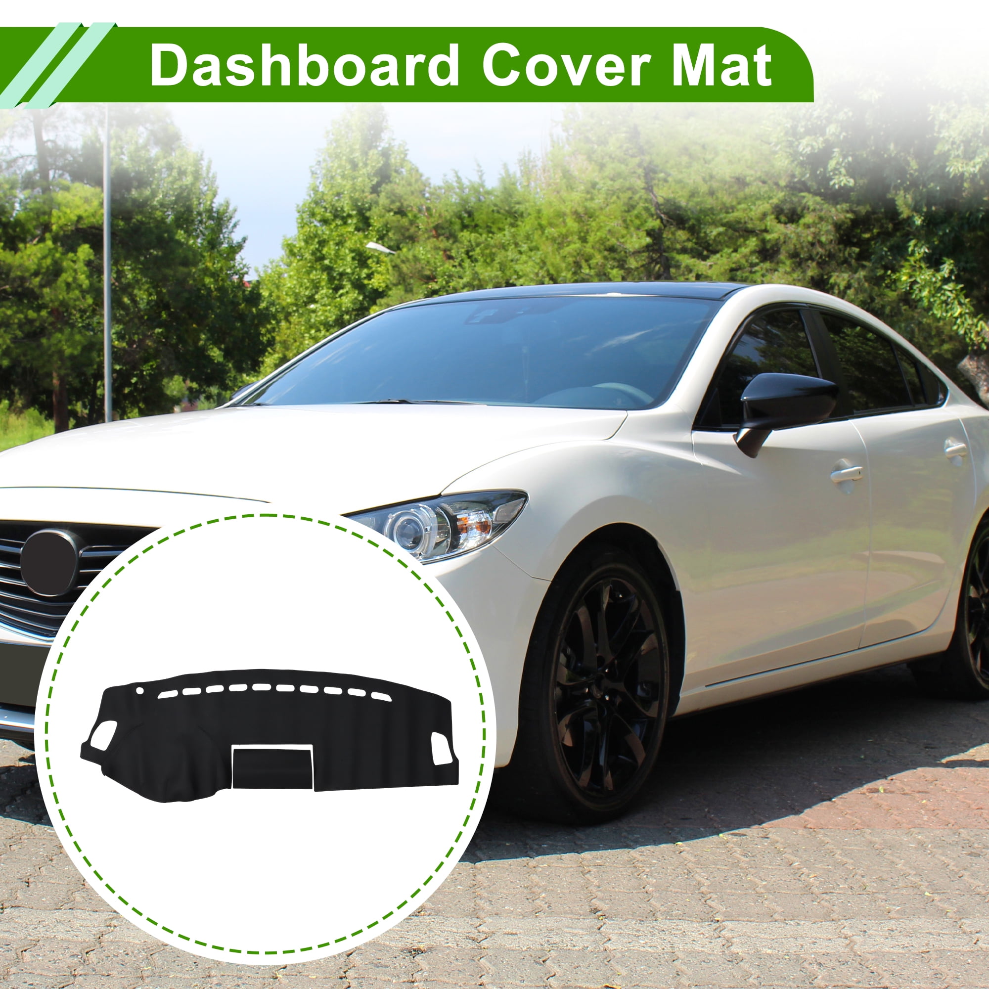 Unique Bargains Dashboard Cover for Mazda 6 2004-2016 without Hud Dash Cover Mat Carpet Center Console Dash Cover Mat Faux Leather Black 1 Pcs