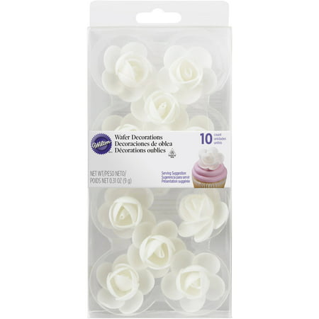 Wilton Rose Edible Wafer Paper Decorations, 10-Count