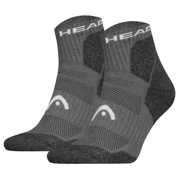 HEAD Calcetines de senderismo unisex, paquete de 2 - Hiking All Climates Quarter 2P, calcetines deportivos, logotipo Gris 39-42