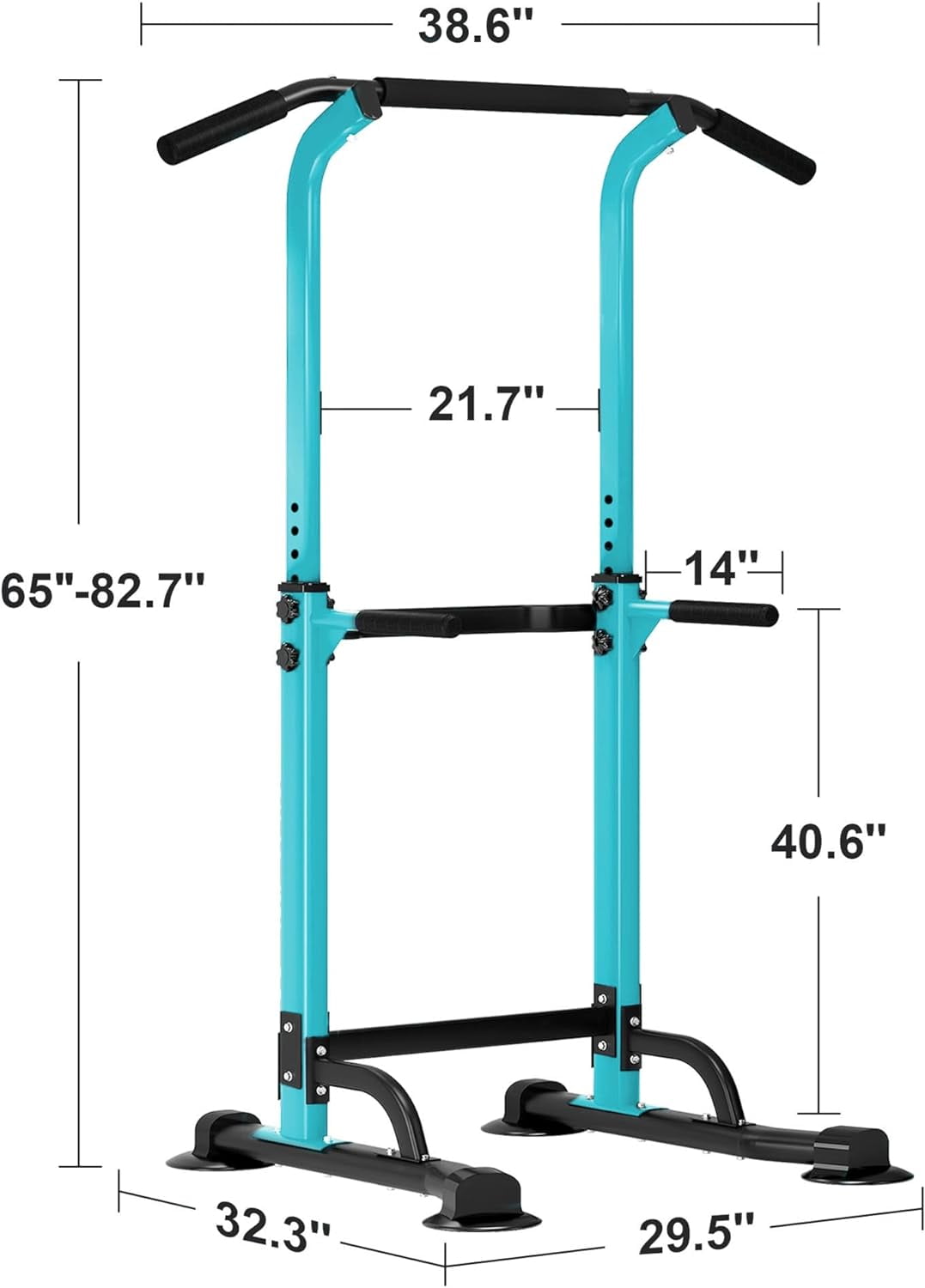 SOGES Height Adjustable Power Tower Dip Stands Pull up Bar Strength Training for Home Gym Blue