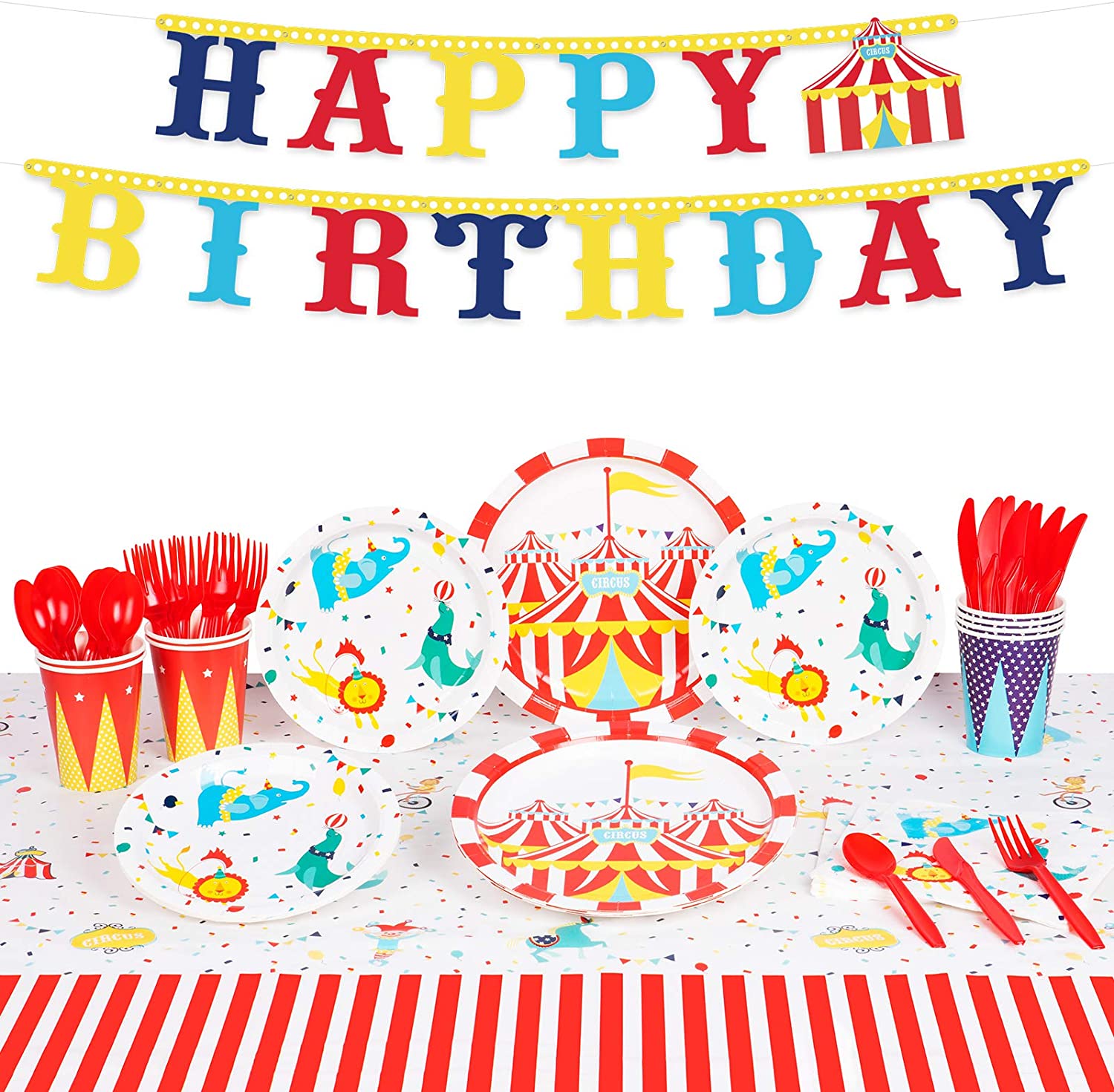 Carnival Birthday Party Supplies Serves 8, Circus Theme Party