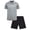Grey Black, variant on Boys Short Set Moisture Wicking Golf Polo Shirt and Shorts Athletic Outfit for Sports 2 Piece
