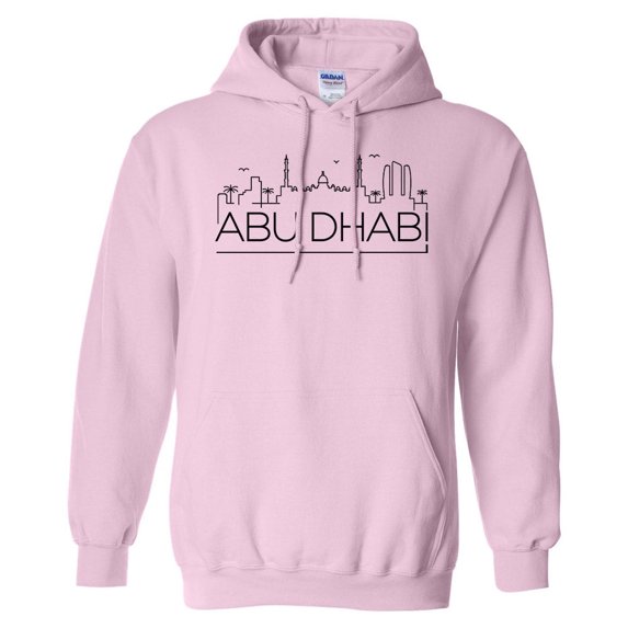 Skyline Abu Dhabi Hoodie Sweatshirt Unisex 2X-Large Pink