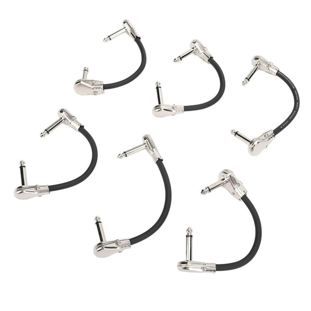 6 Pcs Guitar Effect Pedal Cable 15cm 6 Inch Right Angle Patch Keyboard Cable Microphone Amplifier