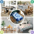 thumbnail image 5 of Blue Tie Dye Mandala Pattern Rectangle Tablecloth 60"x102",Waterproof Polyester Rectangle Table Cloth, Wipeable Spillproof Polyester Tablecloth for Dining, Camping, Indoor and Outdoor, 5 of 6