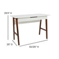 thumbnail image 5 of Flash Furniture Darla Rectangular Computer Desk with Storage Drawer, White, 5 of 13