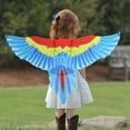 thumbnail image 4 of Conjunto de disfraz de pájaro para niños Yinane Capa de alas de loro con diadema Disfraz de Halloween Azul, 4 of 8