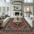 thumbnail image 4 of 8x10 Area Rugs for Living Room, Aztec Southwest Non Slip Area Rugs for Kitchen Bedroom Entryway, Red Brown Boho Chic Abstract Geometric Washable Carpet Runner Rug Floor Mats for Bedroom Home Decor, 4 of 9
