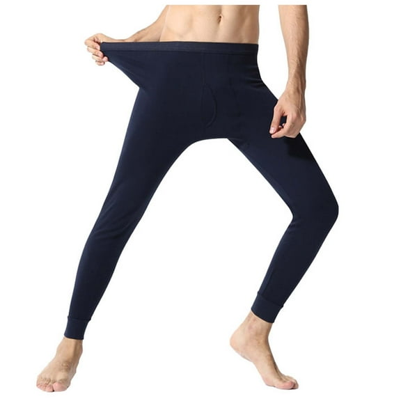 Mepaouo Men's Long Johns Thermal Underwear Fleece Lined Base Layer Bottoms for Cold Weather(Navy,2XL)