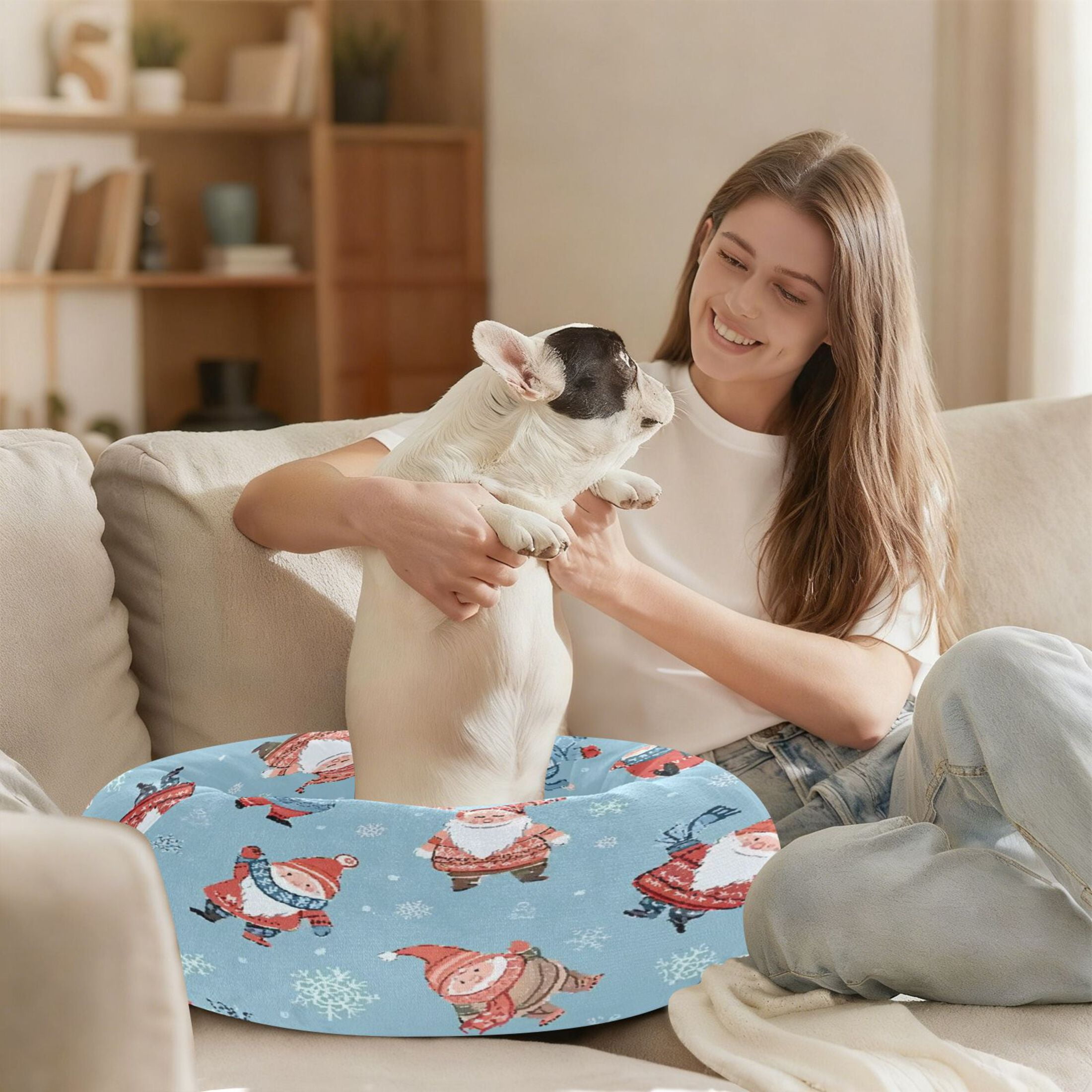 Iauyy Pet Couch Donut Cat Bed for Indoor Cats/Small Dogs Washable & Machine with Non-slip Bottom Calming Cat Furniture, Fantasy-style Hat (XS)
