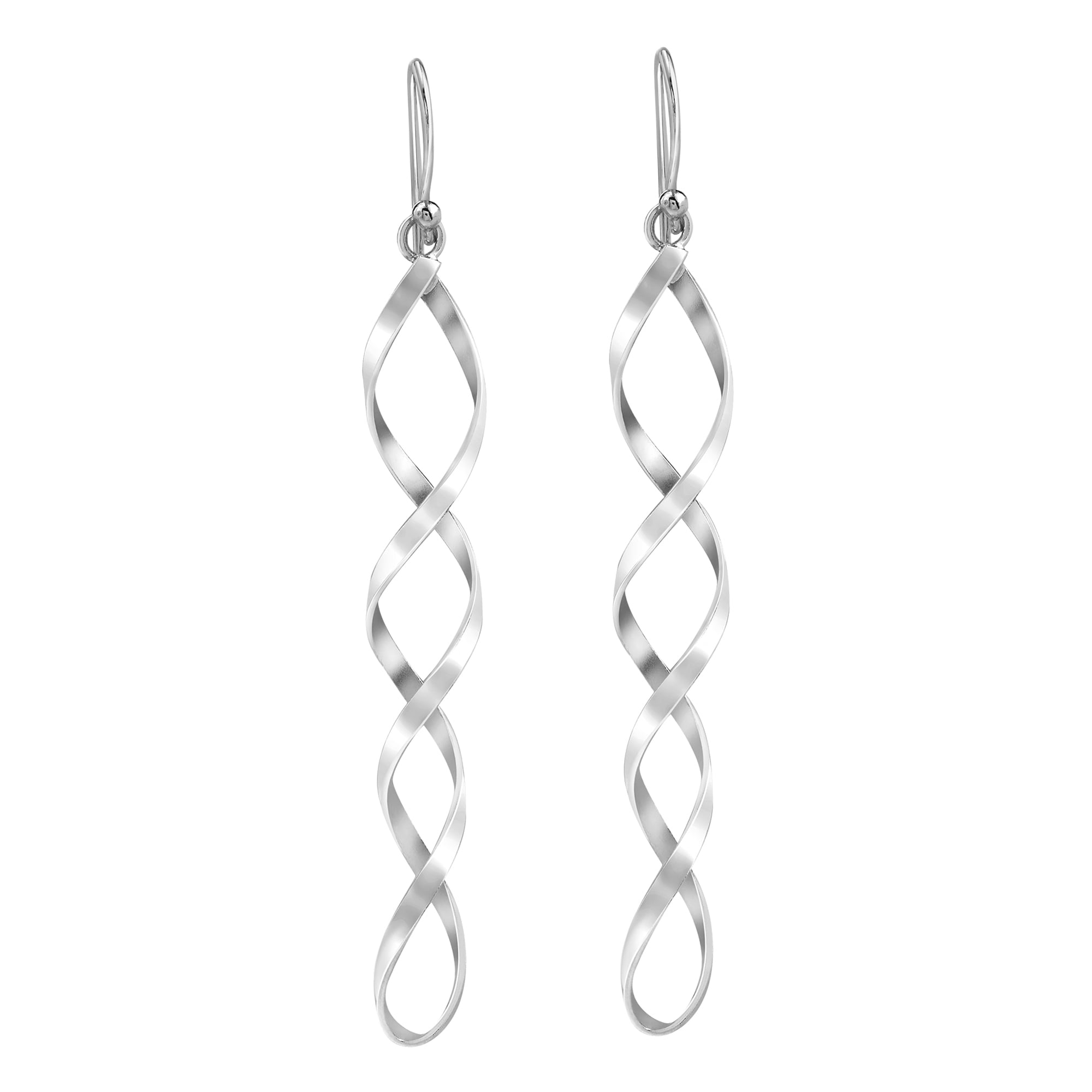 AeraVida Beautifully Twisting Double Helix Sterling Silver Dangle