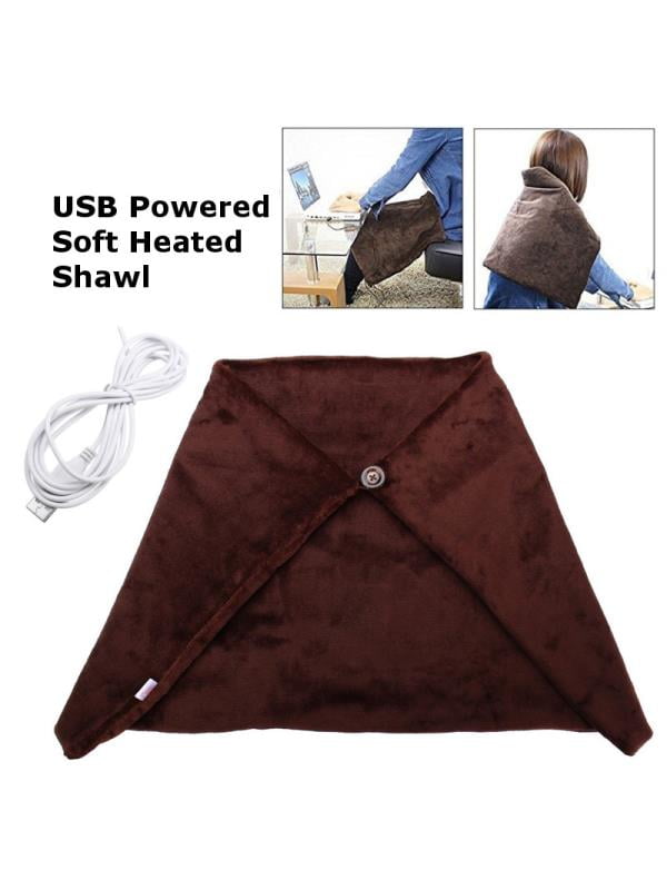 USB Heated Shawl and Lap Blanket,5V Winter Heating Lap Shoulder Blanket,Electric Warming Heated Throw Blanket Pad for Office,Sofa Use