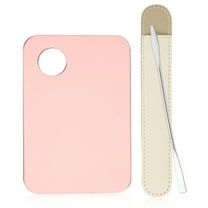 Unique Bargains 1 Set Acrylic Cosmetic Makeup Palette foundations Blending Tool Cosmetic Makeup Palette Silver Tone