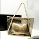 thumbnail image 2 of Bolso de verano transparente con cristales, bolso de hombro con letras estampadas, bolso de playa, bolso de un solo hombro, 2 of 4