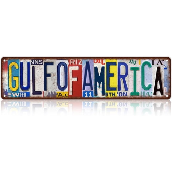Vintage Gulf Of America Street Sign Wall Decor Metal Tin Signs for Bar Home Bedroom Garage