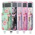 thumbnail image 1 of For Samsung Galaxy Z Flip 3 Case Cover, Shockproof Luxury Leather Rose Card Slot Heart zipper Stand Slim Cover, 1 of 5