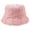 Pink, variant on Women's Plaid Print Raw Trim Denim Bucket Hats Outdoor Fishing Caps