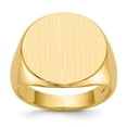 thumbnail image 1 of Solid 14k Yellow Gold Big Heavy Men's Engravable Signet Ring (17.8mm) - Size 8.5, 1 of 5
