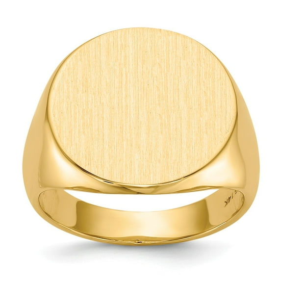 Solid 14k Yellow Gold Big Heavy Men's Engravable Signet Ring (17.8mm) - Size 8.5