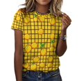 thumbnail image 3 of Lemon T-Shirt O Neck Oversize T-Shirts Short Sleeve Classic Tees Women Summer Graphic Tops, 3 of 5