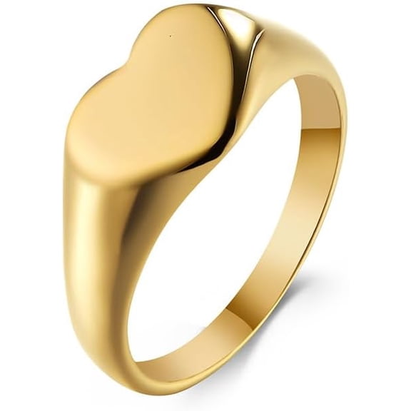 French Style Simple Heart-Shaped Stainless Steel Ring for Women – Light Luxury Senior Elegance