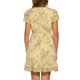 thumbnail image 3 of Vestido de gasa floral con volantes y cuello en V, sin mangas, con lazo, por encima de la rodilla, corte A, XL, amarillo claro, 3 of 6