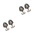 thumbnail image 3 of Wosthever 1 Pair Peacock Double Metal Clothes Towel Bag Hook Hanger Wall DIY Plata 2Conjunto, 3 of 6