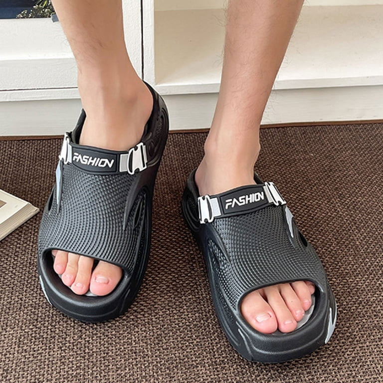 Men\'s Slip On Clogs EVA Platform Slides Hollow Sandals Outdoor Amazon.com | Unisex EVA Hollow Out Platform Water Shoes with  main image 3