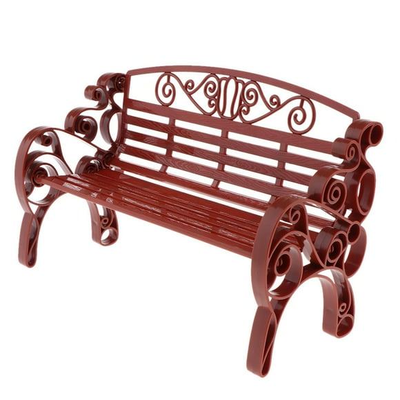 1/6 Park Garden Bench Sofá Artesanía para la decoración de de , modelo de muebles realistas, manualidades de oficina en hogar, 3 c marrón