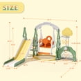 thumbnail image 2 of XJD 6-in-1 Toddler Slide and Swing Set, Kids Indoor Outdoor Playset with Basketball Hoop, Backyard Playground for Toddlers 1-3 Years Old, Green, 2 of 11