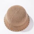 thumbnail image 6 of CoCopeaunts Bucket Hats for Women Fashion Wool Warm Fisherman Hat Female Casual Artist Style Painter Winter Hat Beads Edging, 6 of 8