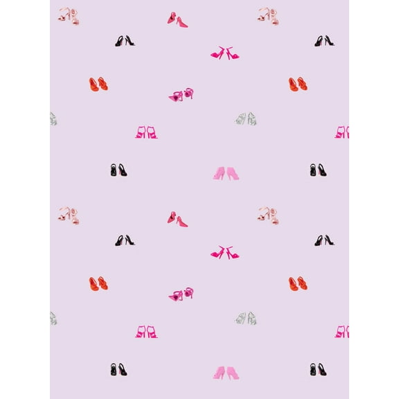Barbie Heel Toss Removable Vinyl Wallpaper, Lavender