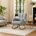 thumbnail image 3 of CloudRest Pro Nursery Rocking Chair, Cozy Accent Chair for Nursery/Bedroom/Living Room, Gray, 3 of 6