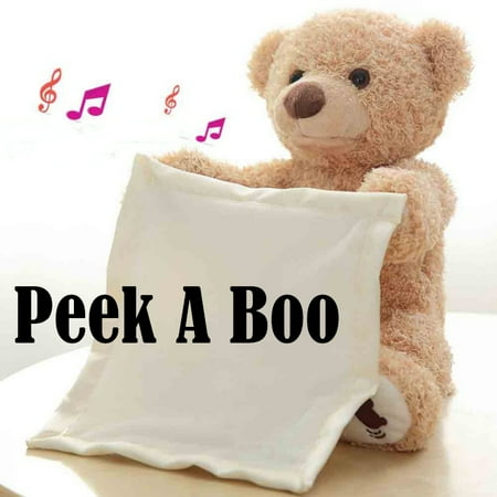 Elephant Bear - Peek a Boo Teddy Bear And Cartoon Elephant Stuffed Animals Doll, Moving Singing Toy Great As Baby Birthday Present