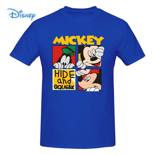 Disney Mickey Mouse HIDE AND GQUEAK T shirt Harajuku Short Sleeve T-shirt 100% Cotton Graphics Tshirt Brands Tee Top3XL Gao Jinjia LED