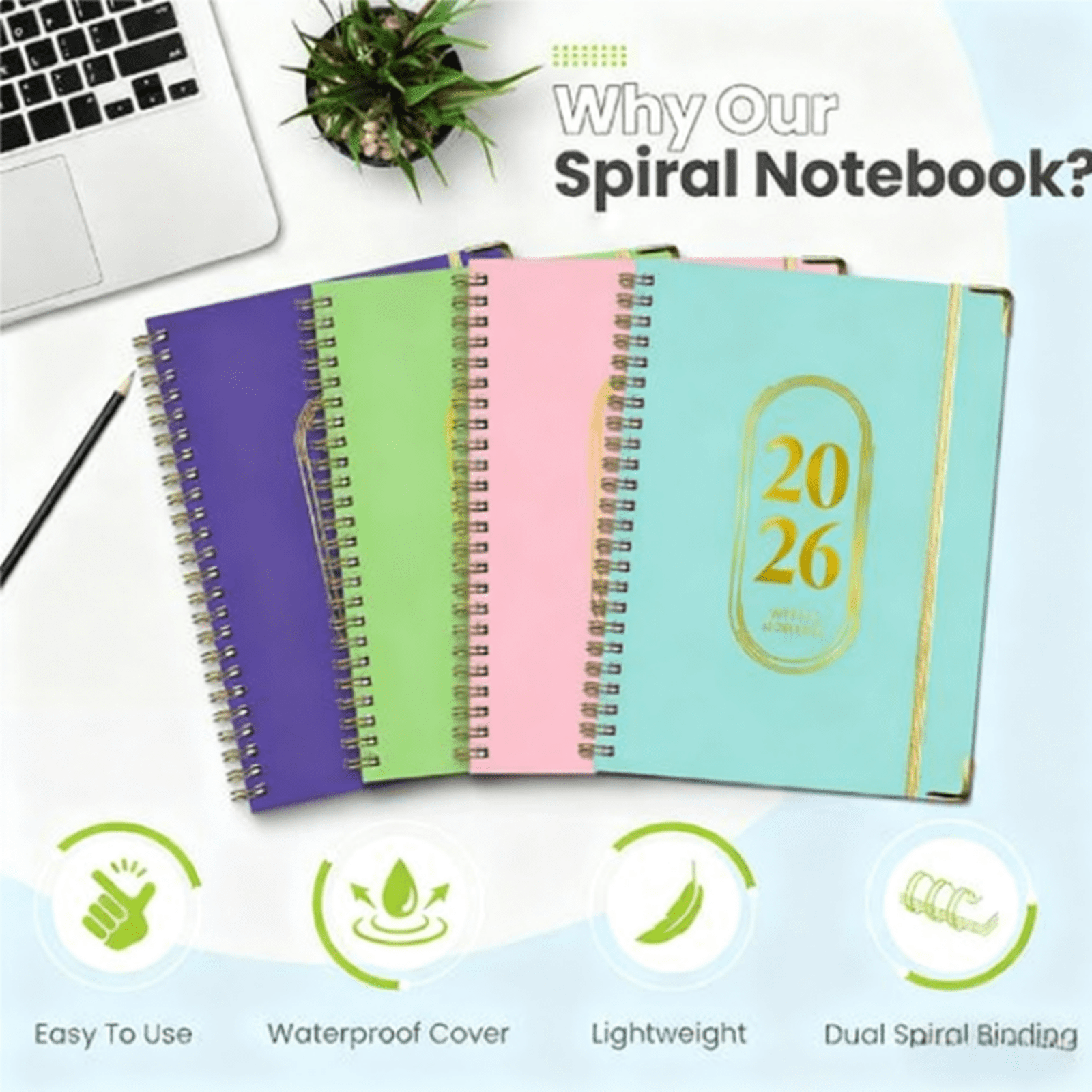 Bxaolu Planner 2026, Weekly and Monthly Calendar Planner Book with Tabs, Spiral Schedule Agenda A5 Notebook for Office, Work(Green)